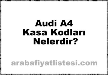 Audi A4 Kasa Kodları Nelerdir? (2023)