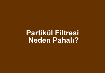 Partikül Filtresi Neden Pahalı?