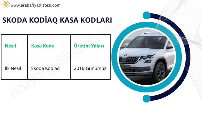 skoda kodiaq kasa kodlari
