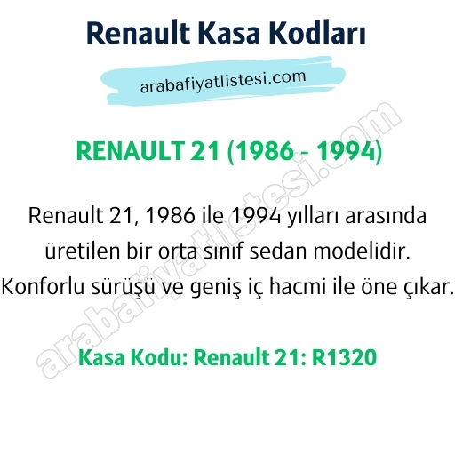 renault 21 kasa kodlari renault 21 kasa kodlari